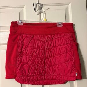 SmartWool Red Quilted Skirt with Side Pockets